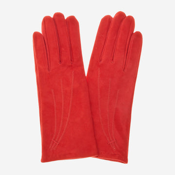 EC4520 (red) - Women's Italian cashmere lined suede gloves