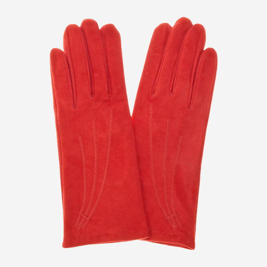 EC4520 (red) - Women's Italian cashmere lined suede gloves