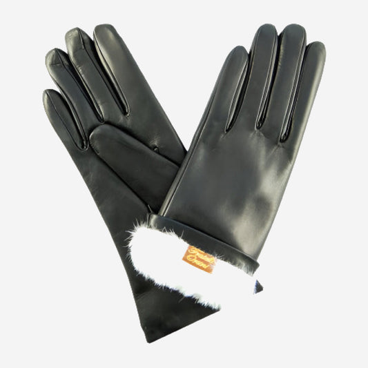 ER4003 (black) - Women's Italian Rabbit Fur Gloves
