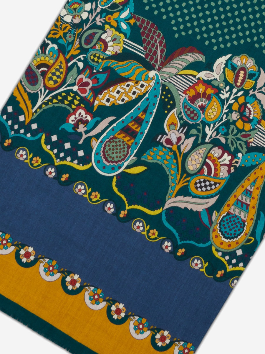Edoardo (dark green) - soft and lightweight Italian scarf from 100% wool - Fratelli Orsini - Luxury Italian Scarf - Handmade in Italy - 5