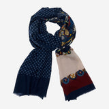 Edoardo (blue) - Soft and lightweight Italian scarf from 100% wool
