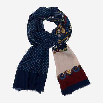 Edoardo (blue) - Soft and lightweight Italian scarf from 100% wool