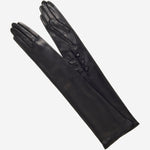 Elena (black) - Italian silk lined 16-button length leather opera gloves - Leather Gloves Online - Luxury Leather Gloves - 1