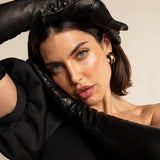 Elena (black) - Italian silk lined 16-button length leather opera gloves - Leather Gloves Online - Luxury Leather Gloves - 3