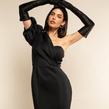 Elena (black) - Italian silk lined 16-button length leather opera gloves - Leather Gloves Online - Luxury Leather Gloves - 2