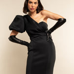 Elena (black) - Italian silk lined 12-button length leather opera gloves - Leather Gloves Online - Luxury Leather Gloves - 3