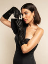 Elena (black) - Italian silk lined 8-button length leather opera gloves - Fratelli Orsini - Luxury Leather Gloves - Handmade in Italy - 5