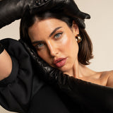 Elena (black) - Italian silk lined 12-button length leather opera gloves - Leather Gloves Online - Luxury Leather Gloves - 6