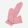 Elena (pink) - Italian silk lined 6-button length leather opera gloves