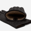 Emilia (black) - classic Italian lambskin leather gloves with cashmere lining and checkered pattern - Fratelli Orsini - Luxury Leather Gloves - Handmade in Italy - 3