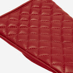 Emilia (red) - classic Italian lambskin leather gloves with cashmere lining and checkered pattern - Fratelli Orsini - Luxury Leather Gloves - Handmade in Italy - 4