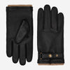 Emilio (black) – Luxurious deerskin gloves with cashmere lining and adjustable snap button