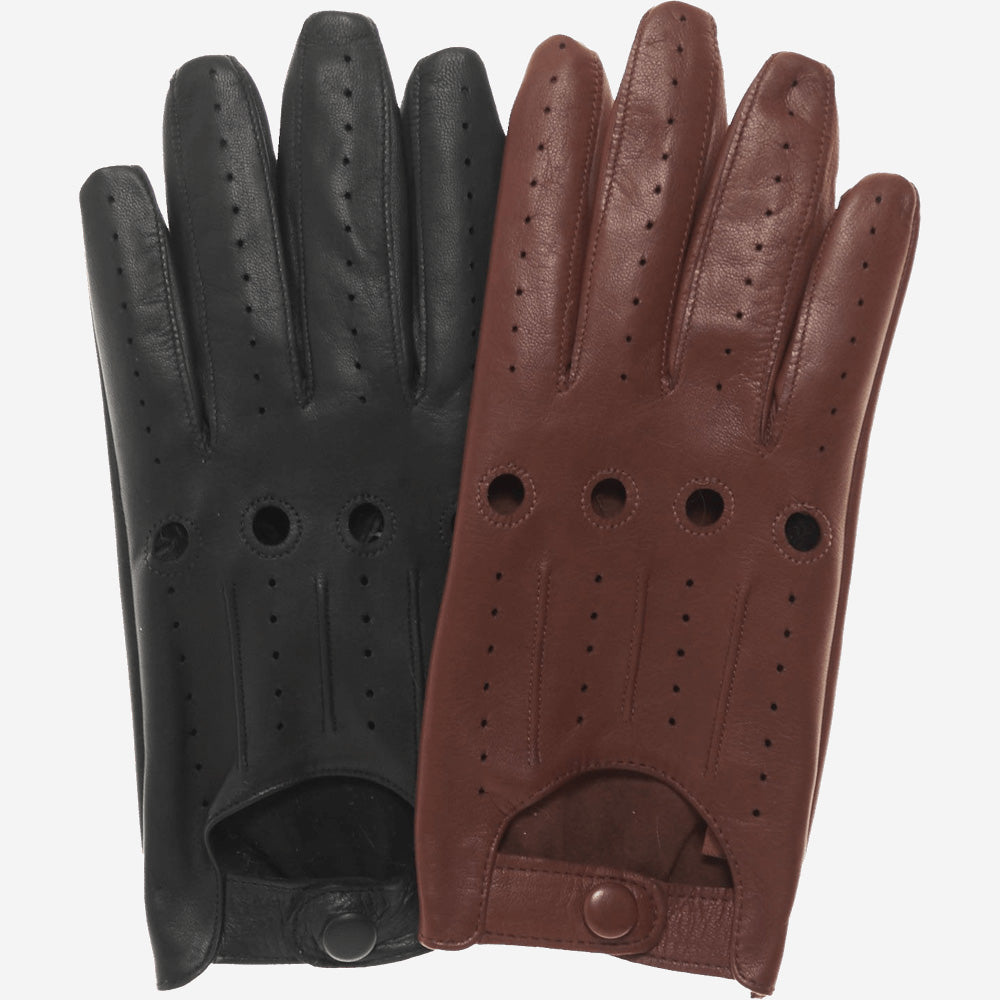 Enzo (black) - Italian lambskin leather driving gloves - Fratelli Orsini - Luxury Leather Gloves - Handmade in Italy - 2