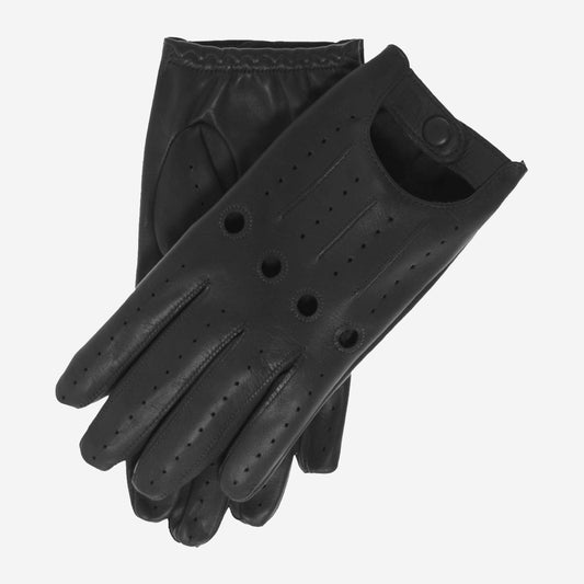 Enzo (black) - Italian lambskin leather driving gloves