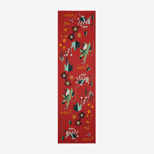 Evelina (red) - Soft and lightweight Italian scarf from premium wool