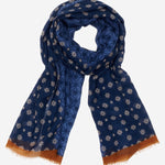 Andrea (blue) - soft and lightweight Italian scarf from 100% wool - Fratelli Orsini - Luxury Italian Scarf - Handmade in Italy - 1
