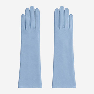 Leonora (sky) - Italian cashmere lined 6-button length leather gloves