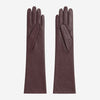 Leonora (Dunkelbraun) - Italienische, kaschmirgefütterte Lederhandschuhe mit 8 Knöpfen