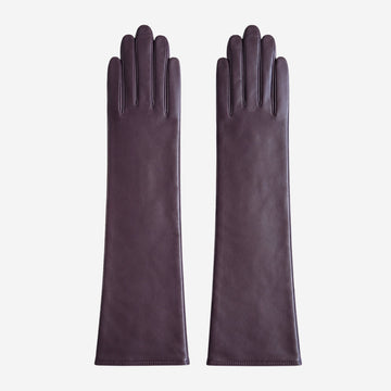 Leonora (Dunkelbraun) - Italienische, kaschmirgefütterte Lederhandschuhe mit 8 Knöpfen