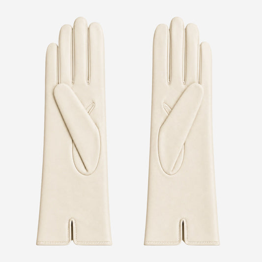 FC04 (cream) - Women's Italian cashmere lined leather gloves