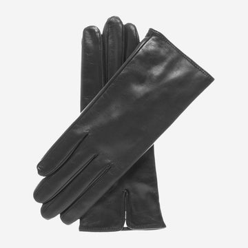 FC04 (schwarz) – Italienische Damen-Lederhandschuhe mit Kaschmirfutter