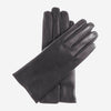 FC05 (black) - Women's short fingered cadet Italian cashmere lined leather gloves