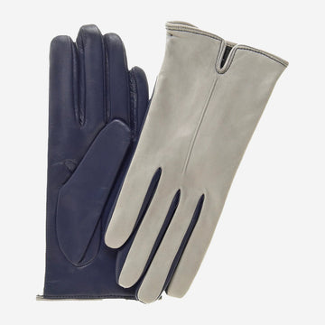 FC34 (grey) - Women's touchscreen Italian cashmere lined leather gloves