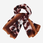 Bruna (brown/orange)- soft and lightweight Italian foulard from pure silk - Fratelli Orsini - Luxury Italian Scarf - Handmade in Italy - 3