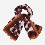 Bruna (brown/orange)- soft and lightweight Italian foulard from pure silk - Fratelli Orsini - Luxury Italian Scarf - Handmade in Italy - 3