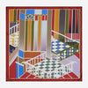 Fiorella (red/blue) - Soft and lightweight Italian foulard from pure silk