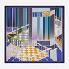 Fiorella (red/blue) - Soft and lightweight Italian foulard from pure silk