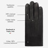 Aldo (Schwarz) - Italienische Lammlederhandschuhe mit Lammwollfutter & Touchscreen-Funktion
