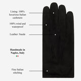 Angelo (black) - suede leather gloves with luxurious cashmere lining