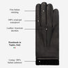 Lorenzo (Schwarz) - Italienische Handschuhe aus amerikanischem Hirschleder mit Kaschmirfutter