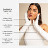 Angelina (Weiß) – Italienische seidengefütterte 16-Zoll-Braut- / Opernhandschuhe aus Leder