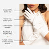 Angelina ((Weiß) – Italienische seidengefütterte 6-Zoll-Braut- / Opernhandschuhe aus Leder 