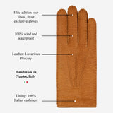Donatella (brown) – Luxurious Italian peccary leather gloves with cashmere lining
