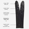 Elena (noir) - Gants d'opéra en cuir doublés de soie italienne, longueur 16 boutons