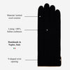 Florentina (noir) - Gants en laine tricotée à la main, fabrication italienne, avec doublure luxueuse en cachemire