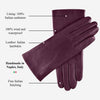 Isabella (aubergine) - Italienische Lammlederhandschuhe mit Kaschmirfutter