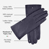 Isabella (navy) - Italian lambskin leather gloves with cashmere lining