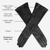 Lucia (Schwarz) - Ungefütterte italienische 16-Zoll-Opernhandschuhe aus Leder