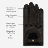 Raffaella (black) – Luxurious Italian peccary driving gloves