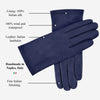 Sofia (Marineblau) - Italienische Lammlederhandschuhe mit Seidenfutter