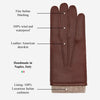Vittoria (Braun) - Italienische Handschuhe aus amerikanischem Hirschleder mit Kaschmirfutter