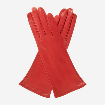 FS01W4 (red) - Italian "4 button length" silk lined leather gloves