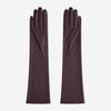 FS01W (brown) - Italian cashmere lined opera length leather gloves