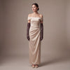 FS01W (brown) - Italian cashmere lined opera length leather gloves