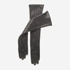 FS04W10 (black) - Italian long woven black leather Gloves - 10-button length