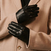 Fabio (Schwarz) - Klassische italienische Herrenhandschuhe aus Lammleder mit reinem Seidenfutter
